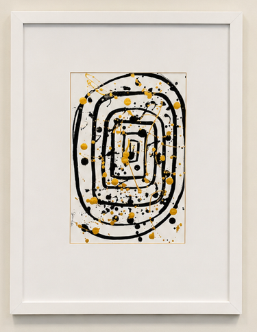 Pintura original de Dra. Sumika Mori em tinta preta e folha de ouro, obra 3